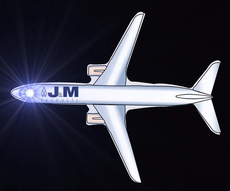 Animated J&M Products airplane custom light-up pin used for an airshow