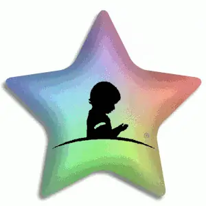 Slow changing frosted star custom flashing lapel pin