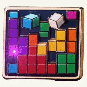 Random blinking blocks flashing lapel pin