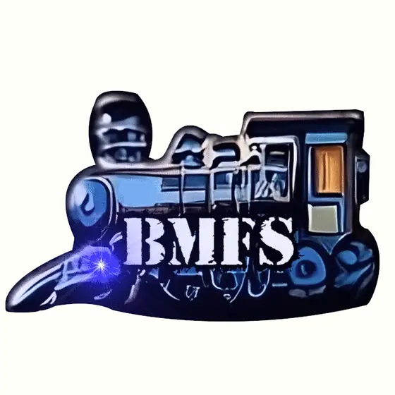 Animated BMFS train custom flashing lapel pin