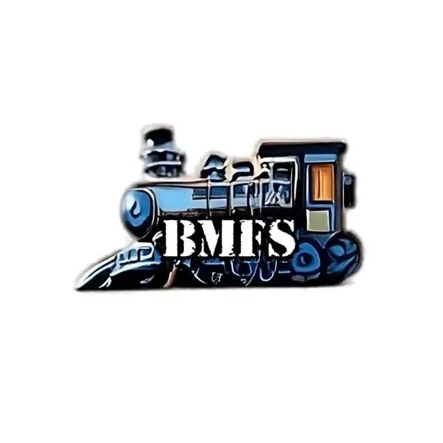 BMFS train source artwork for custom flashing lapel pin