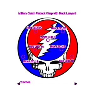 Steal Your Face custom blinky light necklace LED diagram