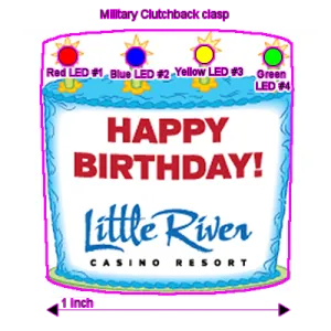 Little River Casino cake custom Blinkee LED placement diagram