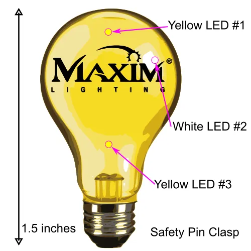 Maxim Lighting custom lightbulb pin LED placement diagram