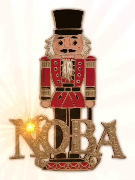 Animated NOBA Nutcracker custom light-up pin