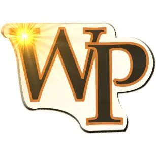 Animated William Paterson University WP custom flashing lapel pin