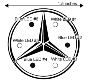 Mercedes Benz Flashing Custom Lapel Pin LED Diagram